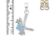 Aquamarine & White Topaz Alphabet K Pendant AQM-RDA-63.