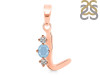 Aquamarine & White Topaz Alphabet L Pendant AQM-RDA-64.
