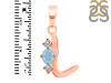 Aquamarine & White Topaz Alphabet L Pendant AQM-RDA-64.