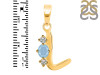 Aquamarine & White Topaz Alphabet L Pendant AQM-RDA-64.