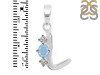 Aquamarine & White Topaz Alphabet L Pendant AQM-RDA-64.
