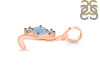 Aquamarine & White Topaz Alphabet L Pendant AQM-RDA-64.