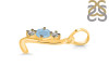 Aquamarine & White Topaz Alphabet L Pendant AQM-RDA-64.