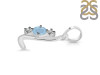 Aquamarine & White Topaz Alphabet L Pendant AQM-RDA-64.