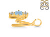 Aquamarine & White Topaz Alphabet M Pendant AQM-RDA-65.