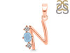 Aquamarine & White Topaz Alphabet N Pendant AQM-RDA-66.