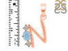 Aquamarine & White Topaz Alphabet N Pendant AQM-RDA-66.