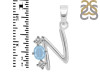 Aquamarine & White Topaz Alphabet N Pendant AQM-RDA-66.