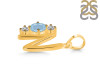 Aquamarine & White Topaz Alphabet N Pendant AQM-RDA-66.