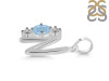 Aquamarine & White Topaz Alphabet N Pendant AQM-RDA-66.