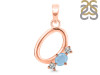 Aquamarine & White Topaz Alphabet O Pendant AQM-RDA-67.