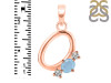 Aquamarine & White Topaz Alphabet O Pendant AQM-RDA-67.