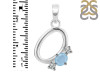 Aquamarine & White Topaz Alphabet O Pendant AQM-RDA-67.