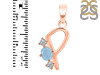 Aquamarine & White Topaz Alphabet P Pendant AQM-RDA-68.
