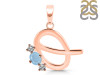 Aquamarine & White Topaz Alphabet Q Pendant AQM-RDA-69.