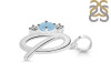 Aquamarine & White Topaz Alphabet Q Pendant AQM-RDA-69.