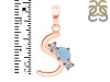 Aquamarine & White Topaz Alphabet S Pendant AQM-RDA-71.