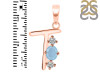Aquamarine & White Topaz Alphabet T Pendant AQM-RDA-72.