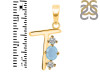 Aquamarine & White Topaz Alphabet T Pendant AQM-RDA-72.