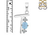Aquamarine & White Topaz Alphabet T Pendant AQM-RDA-72.