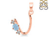 Aquamarine & White Topaz Alphabet U Pendant AQM-RDA-73.
