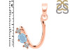 Aquamarine & White Topaz Alphabet U Pendant AQM-RDA-73.
