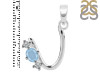 Aquamarine & White Topaz Alphabet U Pendant AQM-RDA-73.
