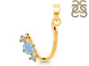 Aquamarine & White Topaz Alphabet U Pendant AQM-RDA-73.