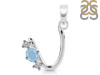 Aquamarine & White Topaz Alphabet U Pendant AQM-RDA-73.