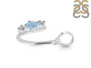 Aquamarine & White Topaz Alphabet U Pendant AQM-RDA-73.