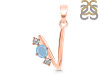 Aquamarine & White Topaz Alphabet V Pendant AQM-RDA-74.