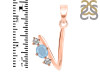 Aquamarine & White Topaz Alphabet V Pendant AQM-RDA-74.