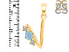 Aquamarine & White Topaz Alphabet V Pendant AQM-RDA-74.