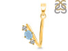 Aquamarine & White Topaz Alphabet V Pendant AQM-RDA-74.