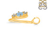 Aquamarine & White Topaz Alphabet V Pendant AQM-RDA-74.