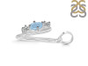 Aquamarine & White Topaz Alphabet V Pendant AQM-RDA-74.