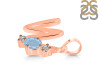 Aquamarine & White Topaz Alphabet W Pendant AQM-RDA-75.