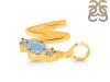 Aquamarine & White Topaz Alphabet W Pendant AQM-RDA-75.