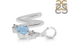 Aquamarine & White Topaz Alphabet W Pendant AQM-RDA-75.