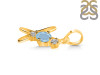 Aquamarine & White Topaz Alphabet X Pendant AQM-RDA-76.