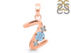 Aquamarine & White Topaz Alphabet Z Pendant AQM-RDA-78.