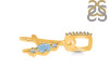 Aquamarine & White Topaz Alphabet A Pendant AQM-RDA-79.