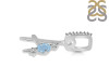 Aquamarine & White Topaz Alphabet A Pendant AQM-RDA-79.
