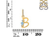 Aquamarine & White Topaz Alphabet B Pendant AQM-RDA-80.
