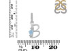 Aquamarine & White Topaz Alphabet B Pendant AQM-RDA-80.