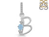 Aquamarine & White Topaz Alphabet B Pendant AQM-RDA-80.