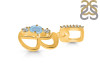 Aquamarine & White Topaz Alphabet B Pendant AQM-RDA-80.