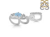 Aquamarine & White Topaz Alphabet B Pendant AQM-RDA-80.