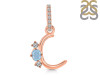Aquamarine & White Topaz Alphabet C Pendant AQM-RDA-81.