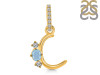 Aquamarine & White Topaz Alphabet C Pendant AQM-RDA-81.
